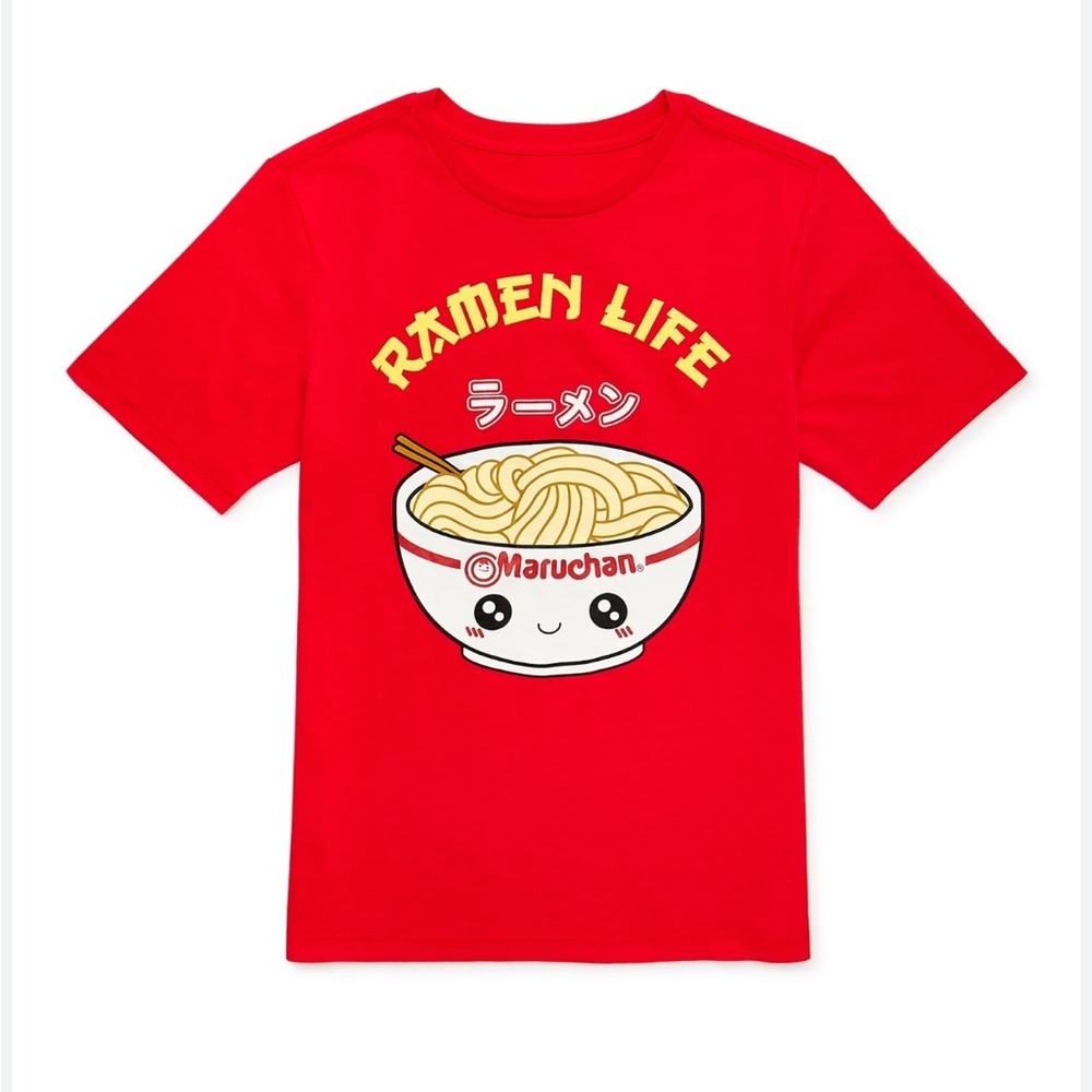 Maruchan Ramen Life Red T-Shirt Cute Foodie - Size BOYS GIRLS XXL